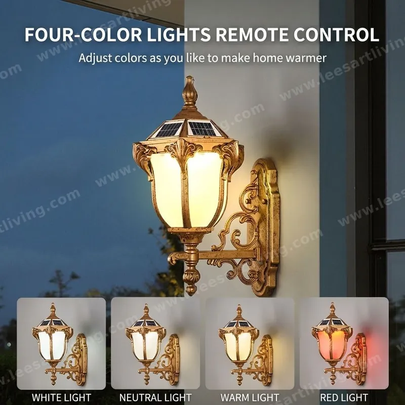 HJ-BD-157 Outdoor Wall lamp European Solar Wall-mounted Outdoor Light Hotel Lobby Waterproof Villa Garden Vintage Courtyard Waterproof electric Wall Hanging Lamp