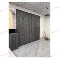 #07778-2 Conjunto de Dormitorio de Lujo Panel de Pared Tapizado Gris Oscuro a Medida con Canal Vertical y Detalle Geométrico Chevron para Cabecero Pared Decorativa y Mobiliario Suave Integral OEM ODM